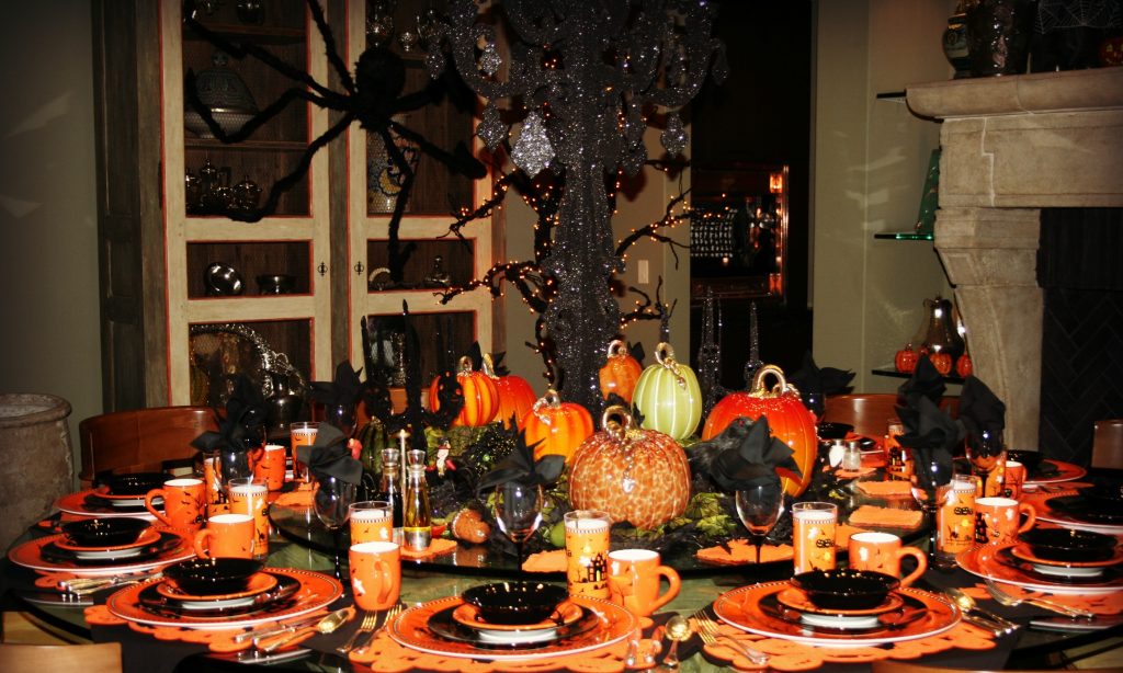 halloween decoración mesa